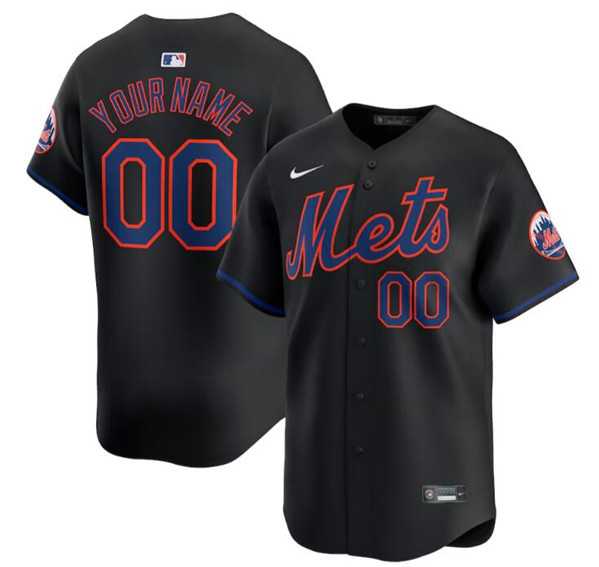 Men's New York Mets Active Player Cutsom 2024 Black Alternate Limited Stitched Baseball Jersey,We sell and wholesale Men's New York Mets Active Player Cutsom 2024 Black Alternate Limited Stitched Baseball Jersey on line form chian!